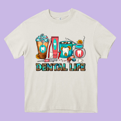 Dental Life Dentist Coffee Cups Heavy Core Tee Designed By Fadigitalartstudio