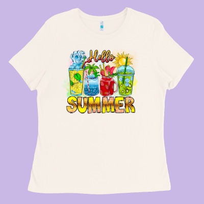 Hello Summer Ladies Tee Designed By Cowhidedigitalart