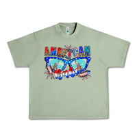 Oil Green American babe Urban Heavy Tee - CowhideDigitalArt