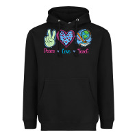 Black Peace Love Teach Heavyweight Hoodie - Jasminsmagicworld