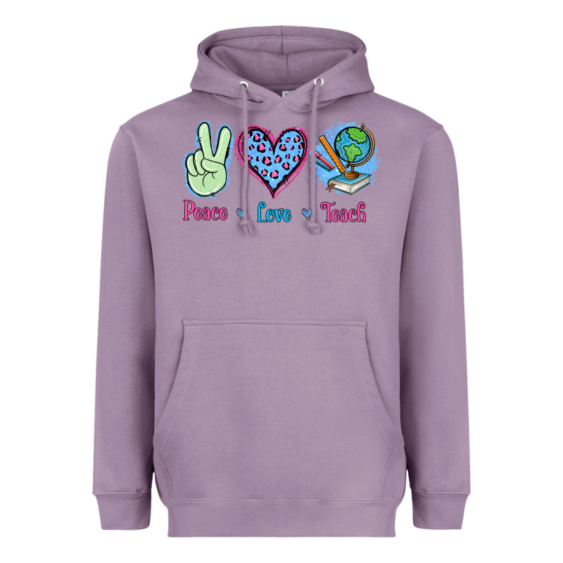 Peace Love Teach Heavyweight Hoodie by Jasminsmagicworld | Teevron