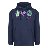 Navy Peace Love Teach Heavyweight Hoodie - Jasminsmagicworld