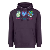 Plum Peace Love Teach Heavyweight Hoodie - Jasminsmagicworld