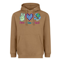 Toasted Coconut Peace Love Teach Heavyweight Hoodie - Jasminsmagicworld