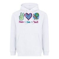 White Peace Love Teach Heavyweight Hoodie - Jasminsmagicworld