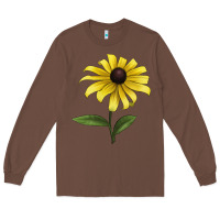 Chestnut Black Eyed Susan Flower Illustrations Long Sleeve Tee - LillyAllenDesigns