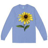 Colony Blue Black Eyed Susan Flower Illustrations Long Sleeve Tee - LillyAllenDesigns