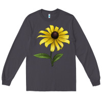 Smoke Black Eyed Susan Flower Illustrations Long Sleeve Tee - LillyAllenDesigns