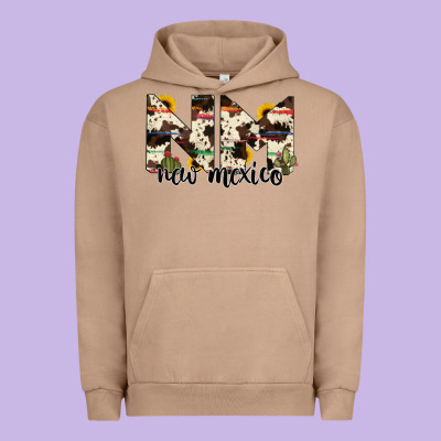 New Mexico State Cowhide Serape Cactus Urban Hoodie Designed By Ranaportraitstore
