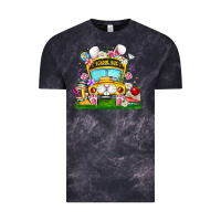 Cloud Black Easter School Bus Vintage Tee - CowhideDigitalArt