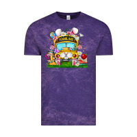 Cloud Purple Easter School Bus Vintage Tee - CowhideDigitalArt