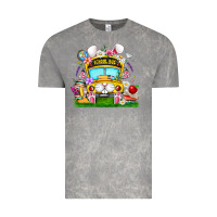 Cloud Rock Easter School Bus Vintage Tee - CowhideDigitalArt