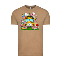 Vintage Coffee Easter School Bus Vintage Tee - CowhideDigitalArt