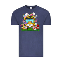 Vintage Denim Easter School Bus Vintage Tee - CowhideDigitalArt