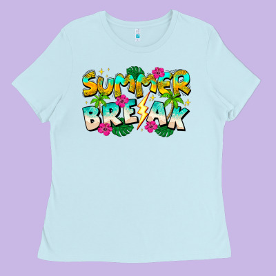 Summer Break Ladies Tee Designed By Cowhidedigitalart