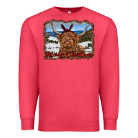 Cardinal merry christmas highland cow with farm Premium Sweatshirt - RanaPortraitStore