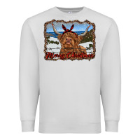 Dove Grey merry christmas highland cow with farm Premium Sweatshirt - RanaPortraitStore
