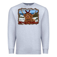 Heather Grey merry christmas highland cow with farm Premium Sweatshirt - RanaPortraitStore