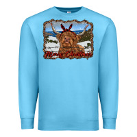 Ocean Blue merry christmas highland cow with farm Premium Sweatshirt - RanaPortraitStore