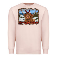 Pale Pink merry christmas highland cow with farm Premium Sweatshirt - RanaPortraitStore