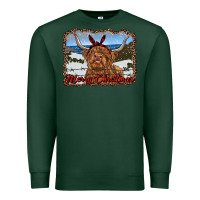 Sports Green merry christmas highland cow with farm Premium Sweatshirt - RanaPortraitStore