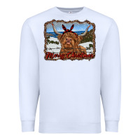 White merry christmas highland cow with farm Premium Sweatshirt - RanaPortraitStore