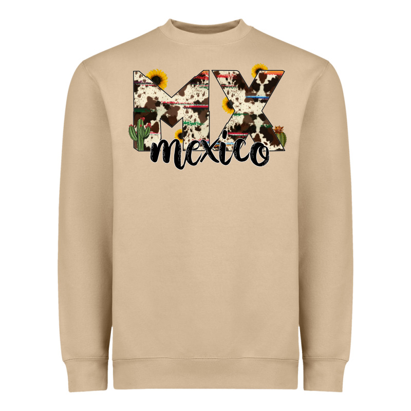 Mexico State Cowhide Serape Cactus Heavyweight Sweatshirt by RanaPortraitStore | Teevron