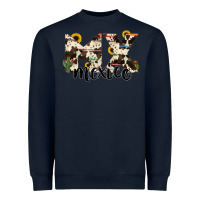 Navy mexico state cowhide serape cactus Heavyweight Sweatshirt - RanaPortraitStore