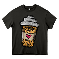 Asphalt leopard glitter coffee cup Heavy Core Tee - Jasminsmagicworld