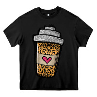 Black leopard glitter coffee cup Heavy Core Tee - Jasminsmagicworld