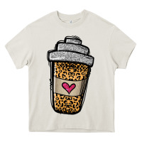 Cream leopard glitter coffee cup Heavy Core Tee - Jasminsmagicworld