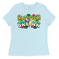 Baby Blue Summer Break Ladies Tee - CowhideDigitalArt