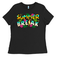 Black Summer Break Ladies Tee - CowhideDigitalArt