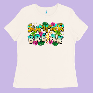 Summer Break Ladies Tee Designed By Cowhidedigitalart