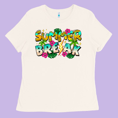 Summer Break Ladies Tee Designed By Cowhidedigitalart