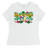 White Summer Break Ladies Tee - CowhideDigitalArt
