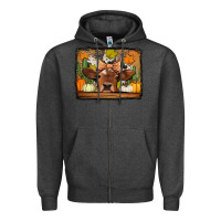 Charcoal Heather fall cow Zipper Hoodie - Jasminsmagicworld