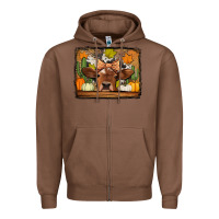 Chestnut fall cow Zipper Hoodie - Jasminsmagicworld
