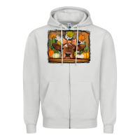 Dove Grey fall cow Zipper Hoodie - Jasminsmagicworld