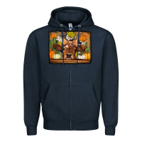Navy fall cow Zipper Hoodie - Jasminsmagicworld