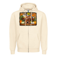 Sandshell fall cow Zipper Hoodie - Jasminsmagicworld