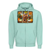 Seafoam fall cow Zipper Hoodie - Jasminsmagicworld