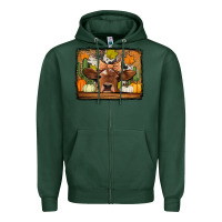 Sports Green fall cow Zipper Hoodie - Jasminsmagicworld