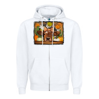 White fall cow Zipper Hoodie - Jasminsmagicworld