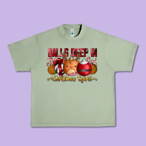Balls Deep In Christmas Spirit Urban Heavy Tee Designed By Cowhidedigitalart