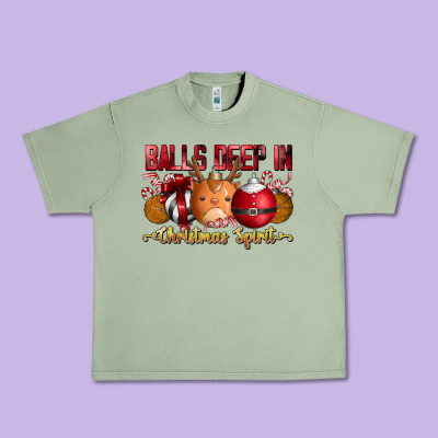 Balls Deep In Christmas Spirit Urban Heavy Tee Designed By Cowhidedigitalart