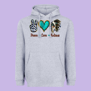 Peace Love Indians Heavyweight Hoodie Designed By Jasminsmagicworld