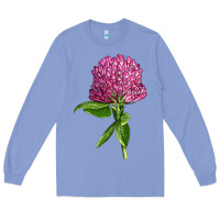 Colony Blue Red Clover Illustrations Long Sleeve Tee - LillyAllenDesigns