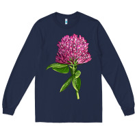 Navy Red Clover Illustrations Long Sleeve Tee - LillyAllenDesigns