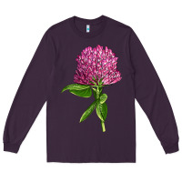 Plum Red Clover Illustrations Long Sleeve Tee - LillyAllenDesigns